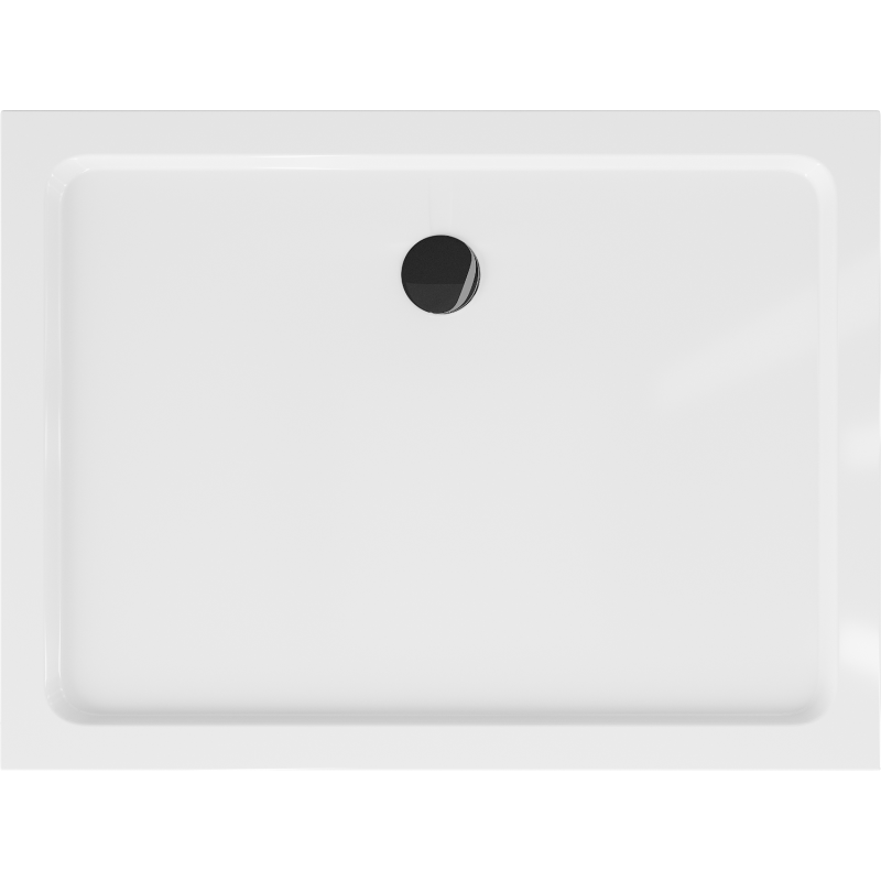 Mexen Flat правоъгълно корито slim 110 x 100 cm, бял, черен сифон - 40101011B