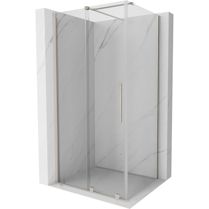 Mexen Velar плъзгаща се душ кабина 130 x 90 см, прозрачна, четкан никел - 871-130-090-01-97