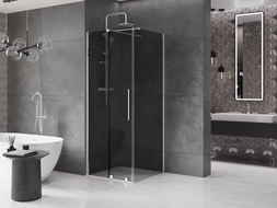 Mexen Velar плъзгаща се душ кабина 110 x 110 см, графит, хром - 871-110-110-41-01