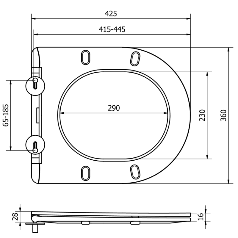 Mexen седалка с плавно спускане slim, дуропласт, тъмно сива мат - 39740071