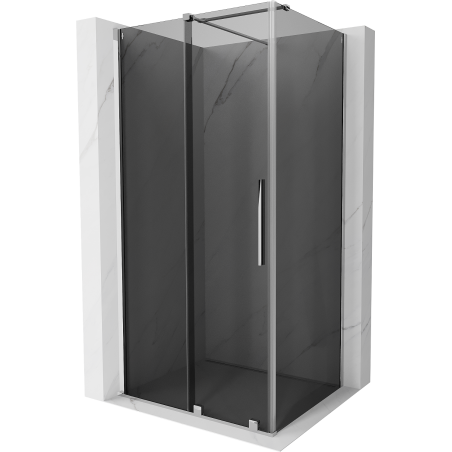 Mexen Velar плъзгаща се душ кабина 90 x 110 см, графит, хром - 871-090-110-41-01