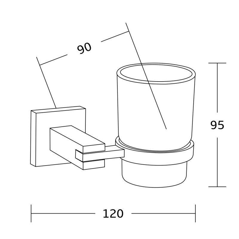 Mexen Vane чаша за четки за зъби, хром - 7020938-00