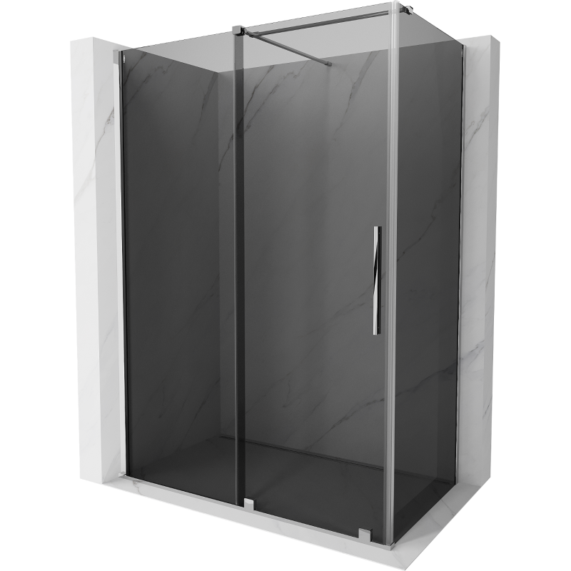 Mexen Velar плъзгаща се душ кабина 140 x 85 cm, графит, хром - 871-140-085-41-01