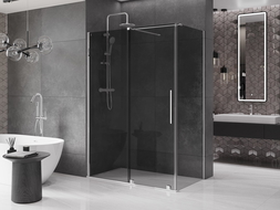 Mexen Velar плъзгаща се душ кабина 150 x 80 cm, графит, хром - 871-150-080-41-01
