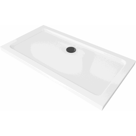 Mexen Flat правоъгълен душ кабина slim 140 x 70 см, бял, черен сифона - 40107014B