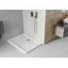 Mexen Flat правоъгълна душ кабина slim 120 x 100 см, бяла, златен сифон - 40101012G