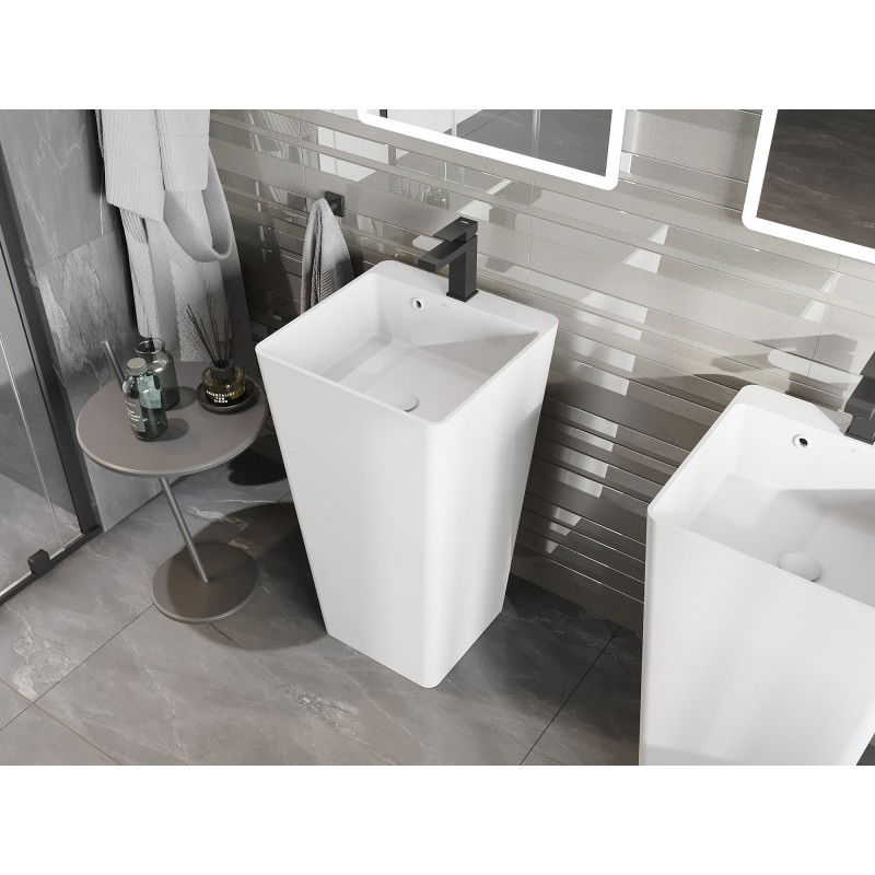 Mexen Neva свободностояща мивка от конгломерат 45 x 45 cm, бяла мат - 26614500