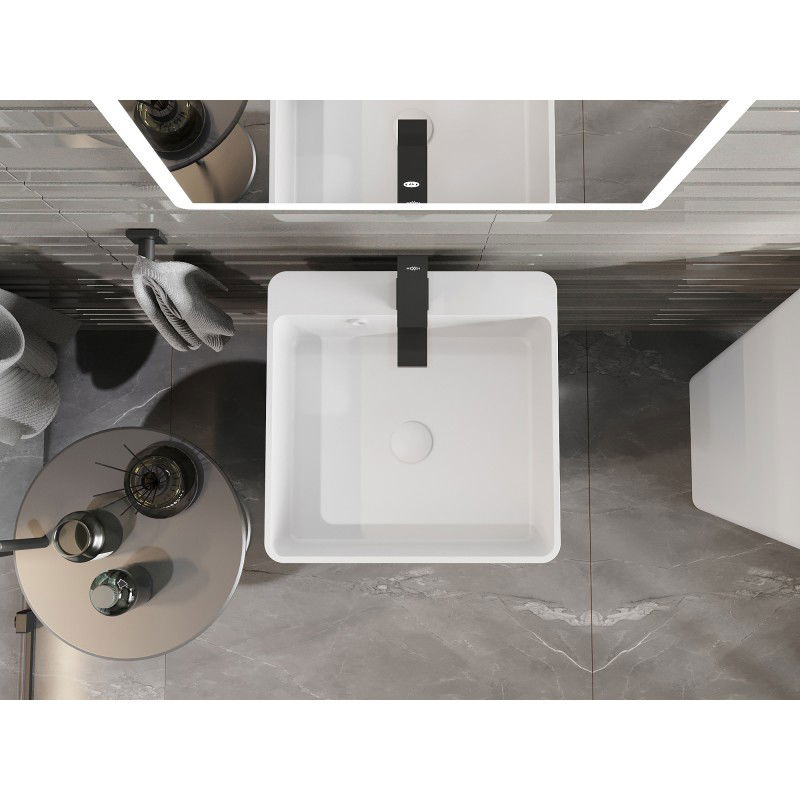 Mexen Neva свободностояща мивка от конгломерат 45 x 45 cm, бяла мат - 26614500