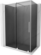 Mexen Velar плъзгаща се душ кабина 140 x 80 см, графит, бял - 871-140-080-41-20