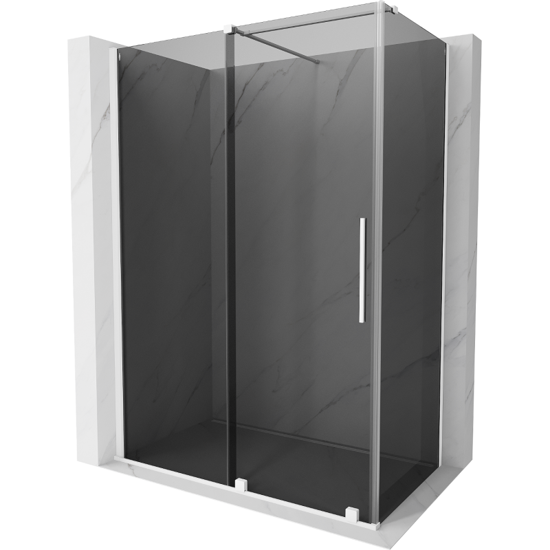 Mexen Velar плъзгаща се душ кабина 150 x 70 см, графит, бяла - 871-150-070-41-20