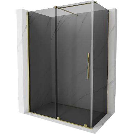 Mexen Velar плъзгаща се душ кабина 140 x 85 cm, графит, златна - 871-140-085-41-50