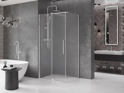 Mexen Velar плъзгаща се душ кабина 100 x 70 см, мразовита, хром - 871-100-070-31-01