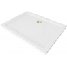 Mexen Flat правоъгълно тънко душово корито 130 х 80 см, бял, златен сифон