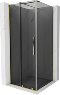Mexen Velar плъзгаща се душ кабина 120 x 120 см, графит, златист - 871-120-120-41-50