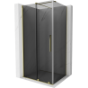 Mexen Velar плъзгаща се душ кабина 90 x 85 см, графит, златна - 871-090-085-41-50