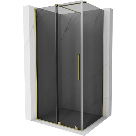 Mexen Velar плъзгаща се душ кабина 100 x 70 cm, графит, злато - 871-100-070-41-50