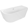 Mexen Oval+ свободностояща вана до стена 170 x 80 см, бяла, хромиран преливник