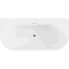 Mexen Oval+ свободностояща вана до стена 170 x 80 см, бяла, хромиран преливник