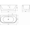 Mexen Oval+ свободностояща вана до стена 170 x 80 см, бяла, хромиран преливник