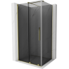 Mexen Velar плъзгаща се душ кабина 100 x 80 см, графит, злато - 871-100-080-41-50