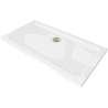 Mexen Flat правоъгълна душ кабина slim 140 x 70 cm, бял, златен сифон - 40107014G