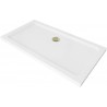 Mexen Flat правоъгълен душ кабина 130 x 70 см, бял, златен сифона - 40107013G