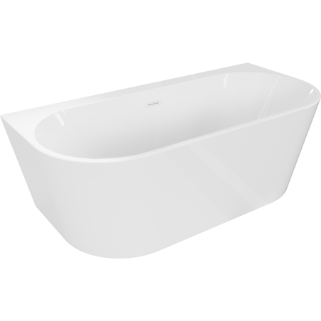 Mexen Oval+ самостоятелна вана за монтаж 170 x 80 см, бяла, бял преливник