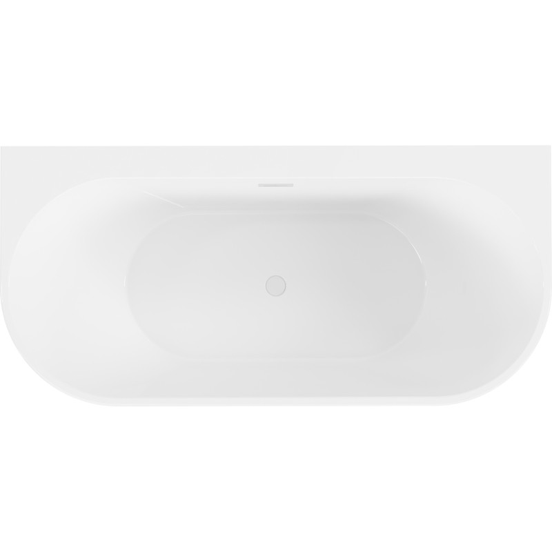 Mexen Oval+ самостоятелна вана за монтаж 170 x 80 см, бяла, бял преливник