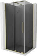 Mexen Velar плъзгаща се душ кабина 90 x 80 cm, графит, четкано злато - 871-090-080-41-55