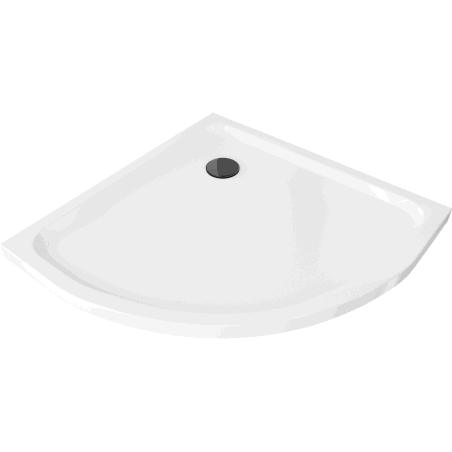 Mexen Flat полуобъл тънък душ кабина 90 x 90 см, бял, сифон черен - 41109090B