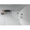 Mexen Flat полуобъл тънък душ кабина 90 x 90 см, бял, сифон черен - 41109090B