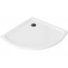 Mexen Flat полукръгъл душ-кабинен поддон slim 80 x 80 cm, бял, черен сифон - 41108080B