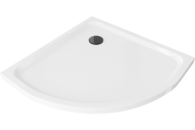 Mexen Flat полукръгъл поддон slim 70 x 70 см, бял, черен сифони - 41107070B