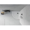 Mexen Flat полукръгъл slim 70 x 70 см, бял, черен сифон - 41107070B