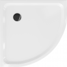 Mexen Flat полукръгъл поддон slim 70 x 70 см, бял, черен сифони - 41107070B
