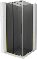 Mexen Velar плъзгаща се душ кабина 90 x 90 см, графит, матирано злато - 871-090-090-41-55