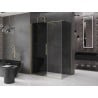 Mexen Velar плъзгаща се душ кабина 150 x 80 см, графит, четкано злато - 871-150-080-41-55
