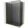 Mexen Velar плъзгаща се душ кабина 160 x 90 cm, графит, матирано злато - 871-160-090-41-55