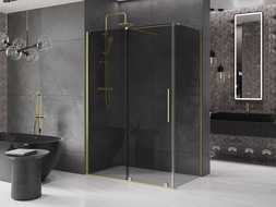 Mexen Velar плъзгаща се душ кабина 150 x 70 см, графит, златна четка - 871-150-070-41-55