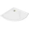 Mexen Flat полукръгло корито slim 80 x 80 cm, бяло, сифон златен - 41108080G