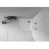 Mexen Flat полукръгъл душ корито slim 70 x 70 см, бял, сифон златист - 41107070G