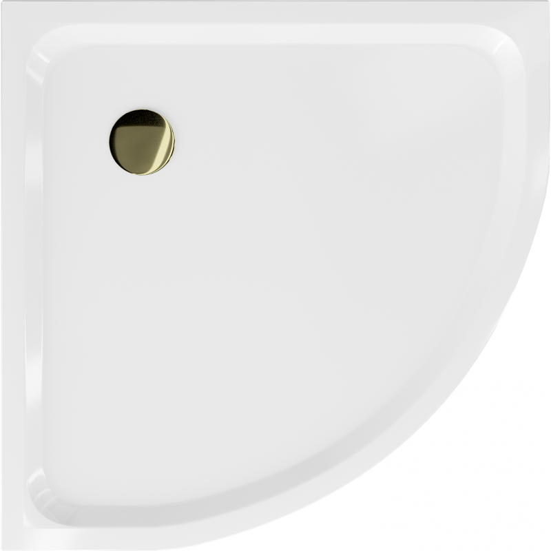 Mexen Flat полукръгъл душ корито slim 70 x 70 см, бял, сифон златист - 41107070G
