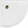 Mexen Flat полуокръгъл душ кабина slim 70 x 70 см, бял, златен сифон - 41107070G