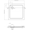 Mexen Flat квадратен поддуш, тънък 90 x 90 см, черен, сифона черен - 40709090B