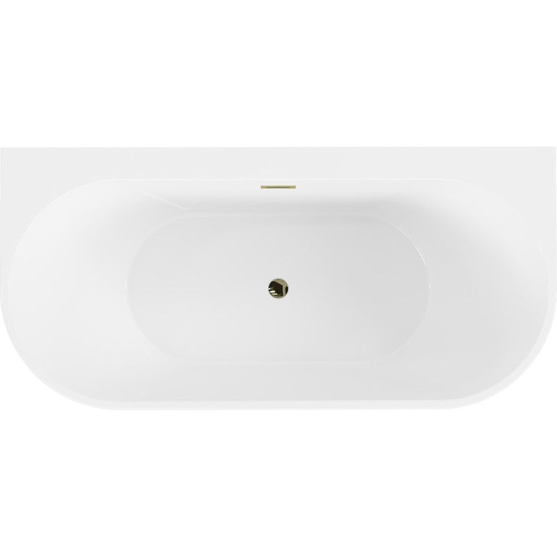 Mexen Oval+ самостоятелна стояща вана до стената 170 x 80 cm, бяла, златен