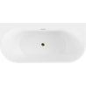 Mexen Oval+ самостоятелна стояща вана до стената 170 x 80 cm, бяла, златен