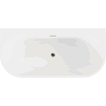 Mexen Oval+ самостоятелна вана за стена 170 x 80 см, бяла, златен преливник - 52681708000-50