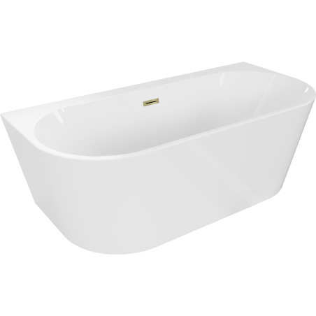 Mexen Oval+ самостоятелна вана за стена 170 x 80 см, бяла, златен преливник - 52681708000-50