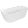 Mexen Oval+ самостоятелна стояща вана до стената 170 x 80 cm, бяла, златен