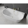Mexen Oval+ самостоятелна стояща вана до стената 170 x 80 cm, бяла, златен